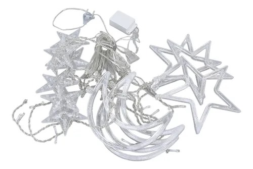 Luces Navidad Cascada Luna Y Estrella 3m