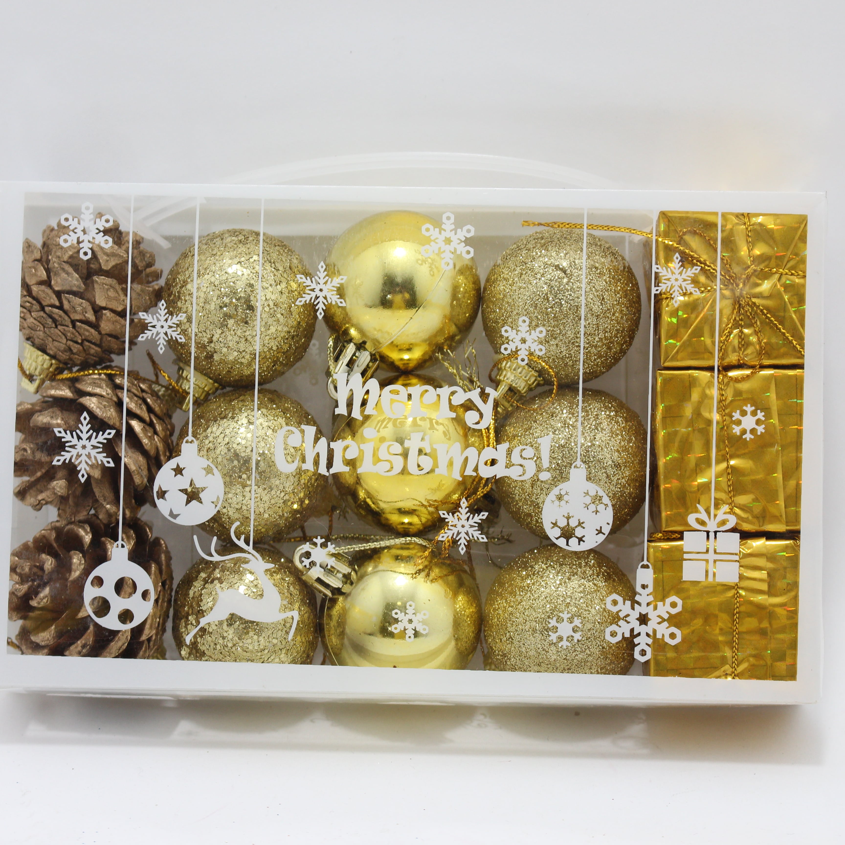 Set Dorado De Bolas Navidenas Regalos